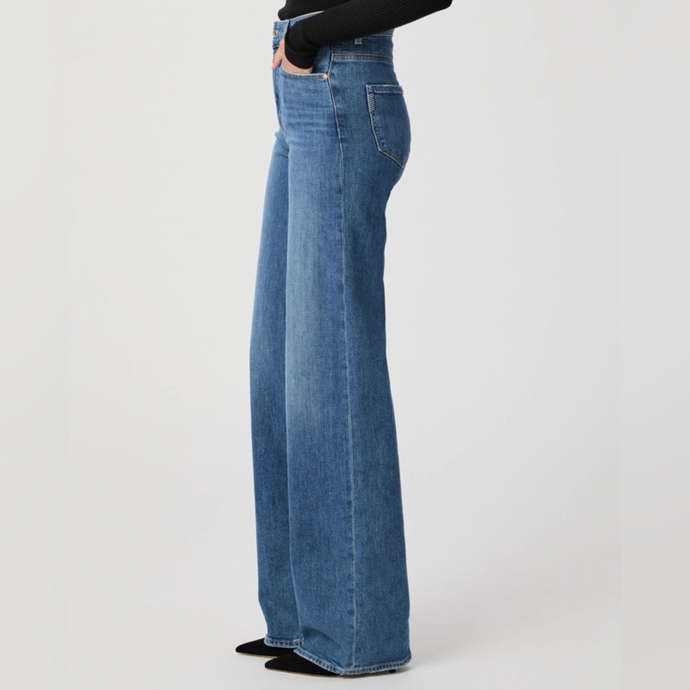 PAIGE Sasha Wide Leg Jean in Blue Size 30 - Picture 13 of 15